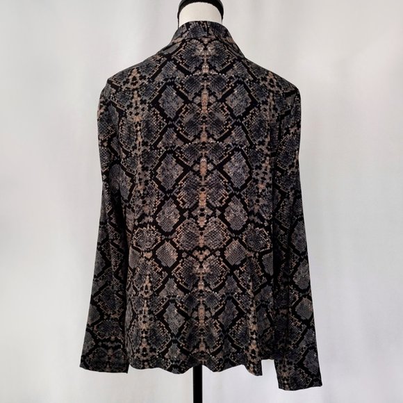 Scoop NYC Reptile Print Open Front Light Jacket - Picture 5 of 12